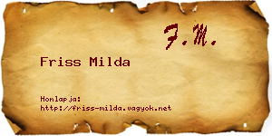 Friss Milda névjegykártya